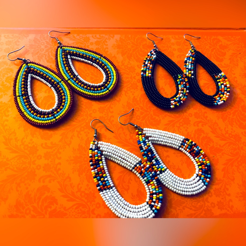 African Maasai tribal earrings
